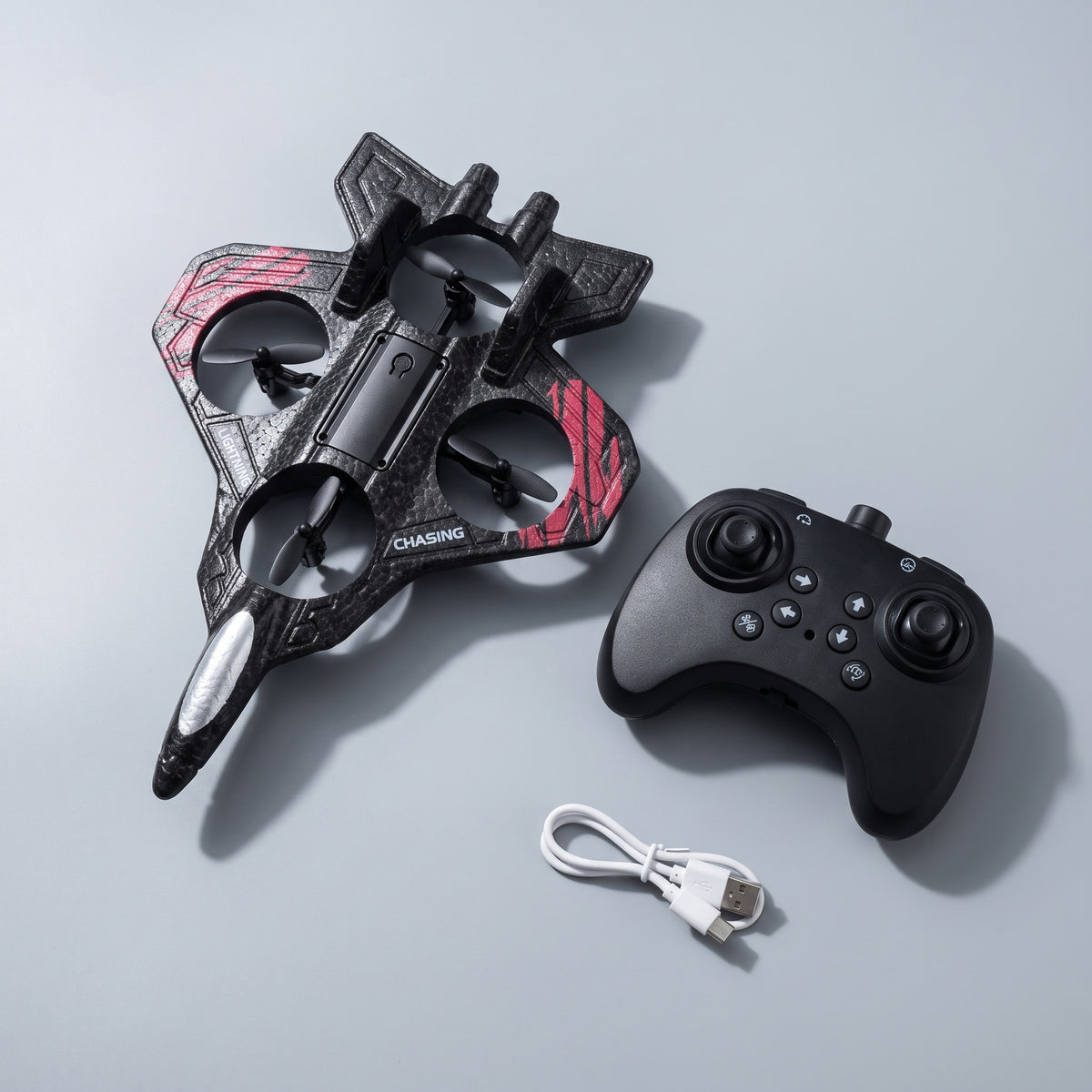 CHASING Lightning Drone – Fighter Jet Design, 4-Propeller Quadcopter