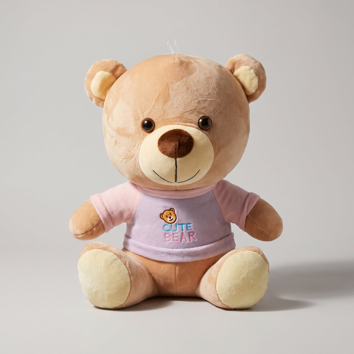Plush Sitting Teddy Bear โ Soft T-Shirt Teddy, "Cute Bear" Print ( 11 INCH )