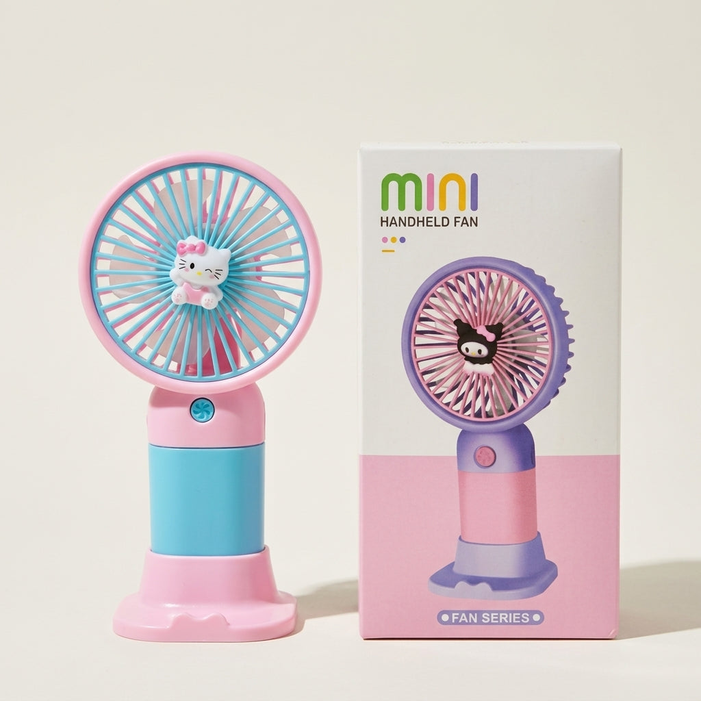 Mini Handheld Fan – Hello Kitty Edition, USB Rechargeable