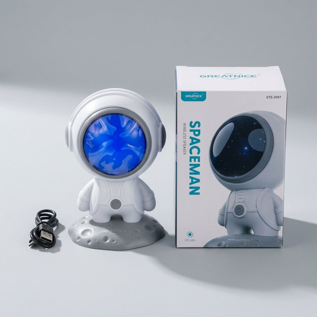 SPACEMAN Wireless Bluetooth Speaker ā Astronaut Design, LED Galaxy Light