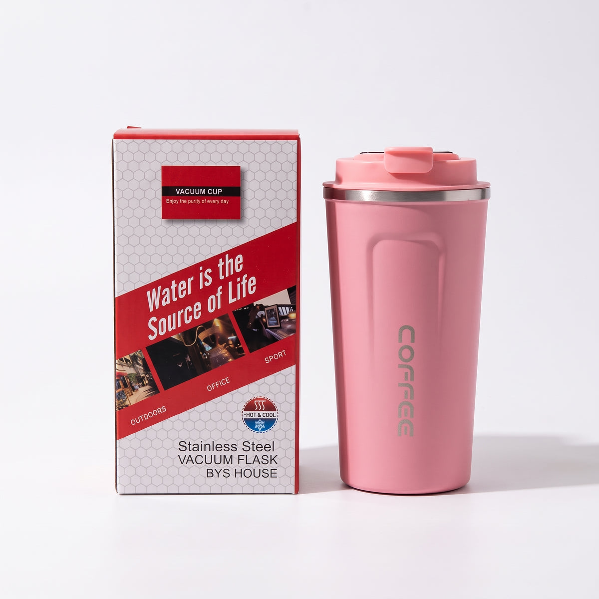 Smart LED Temperature Stainless Steel Coffee Tumbler – Pink Edition