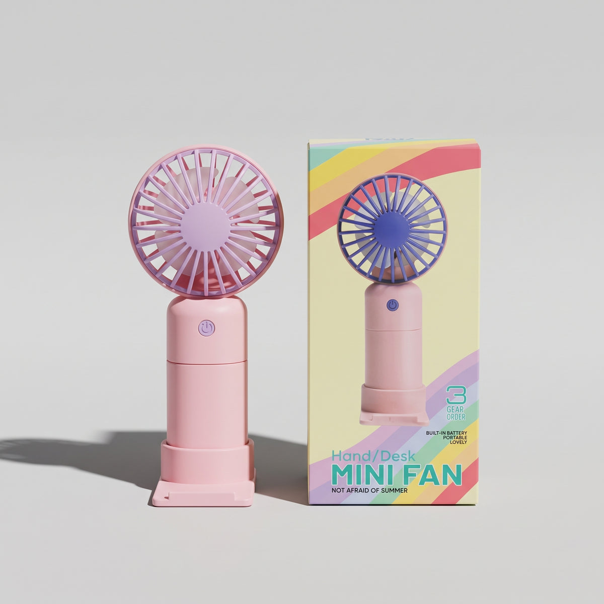 Hand/Desk Mini Fan – Built-in Battery, Portable ( Single Piece )