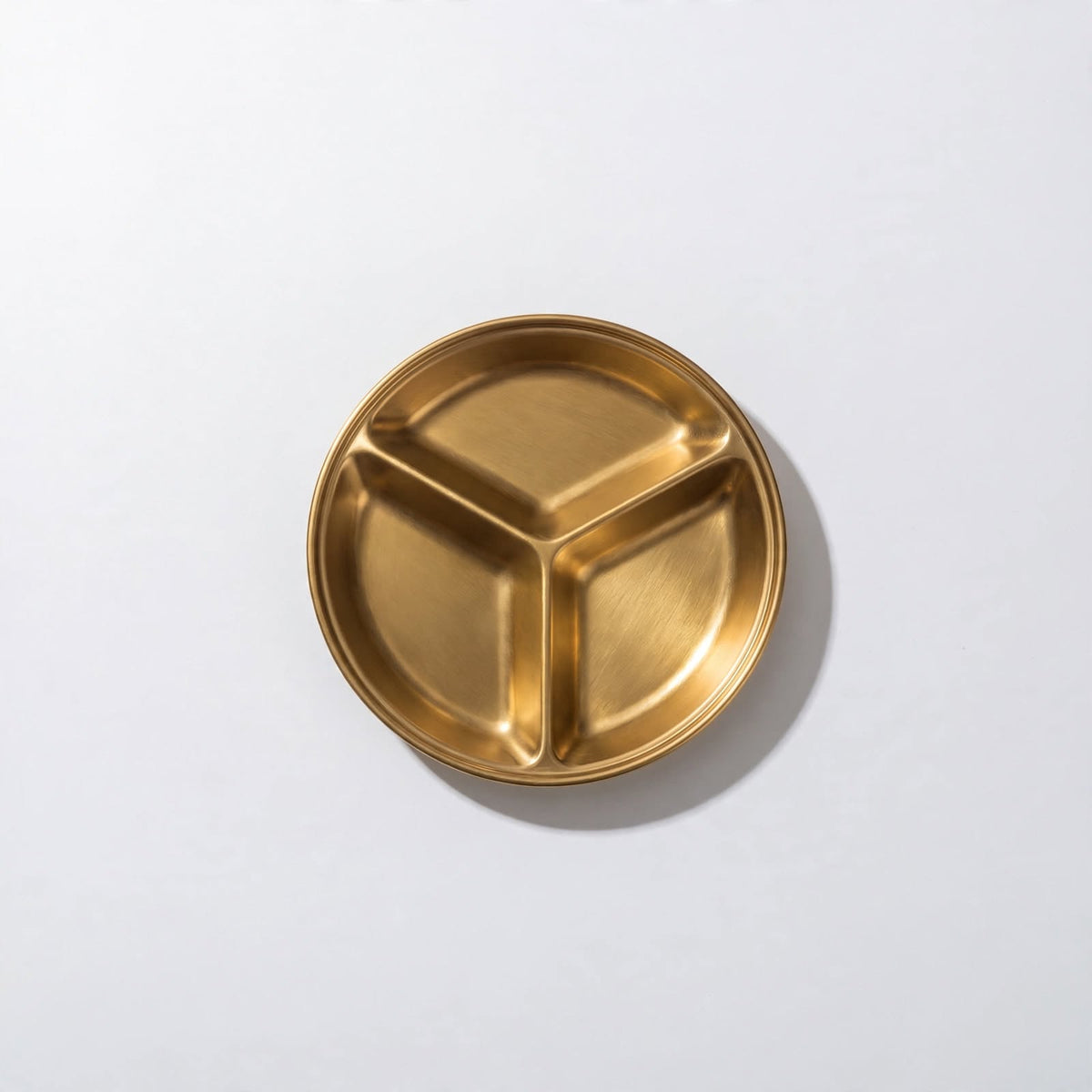 Gold Stainless Steel Divided Serving Plate