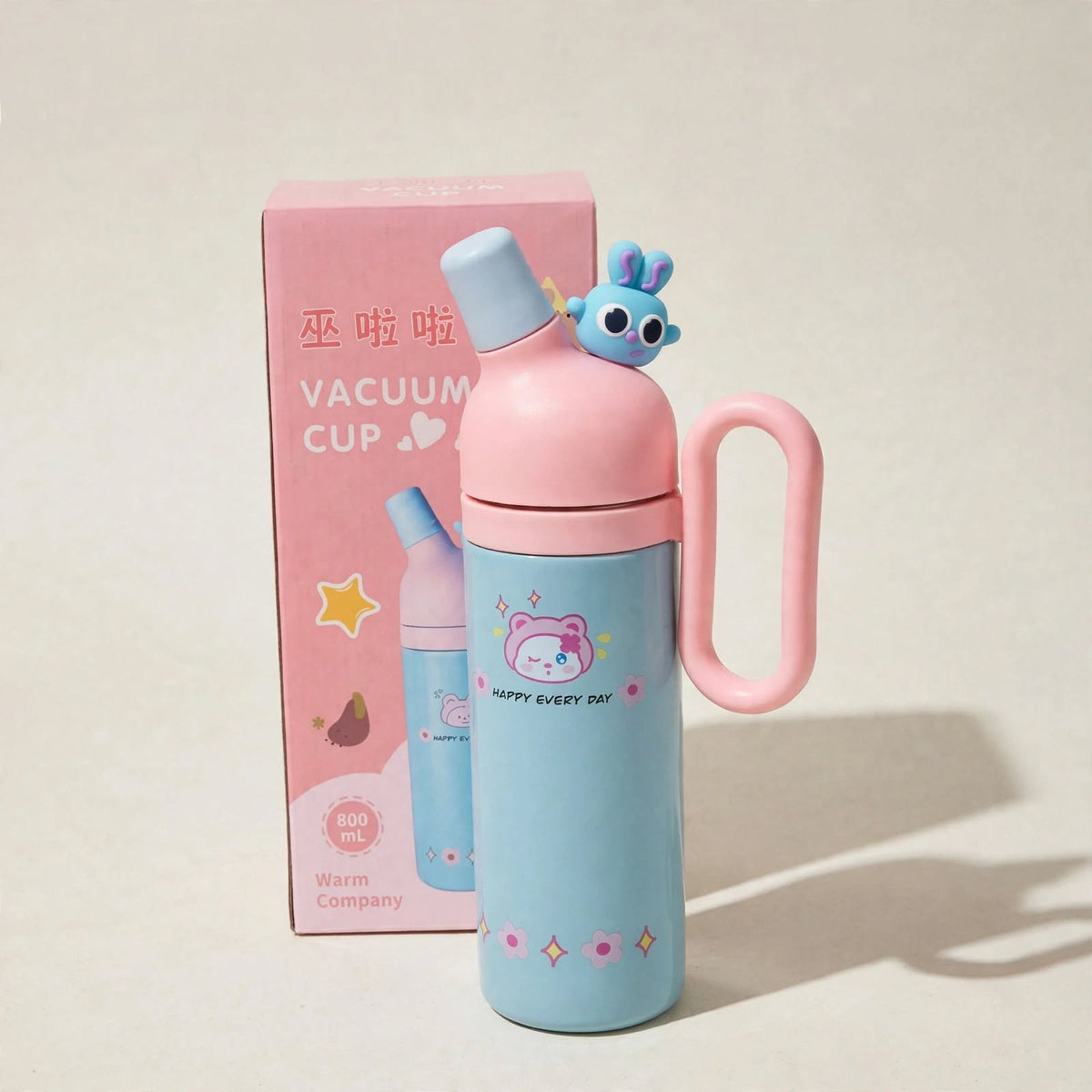 Happy Every Day Cute Vacuum Insulated Bottle – 800ml