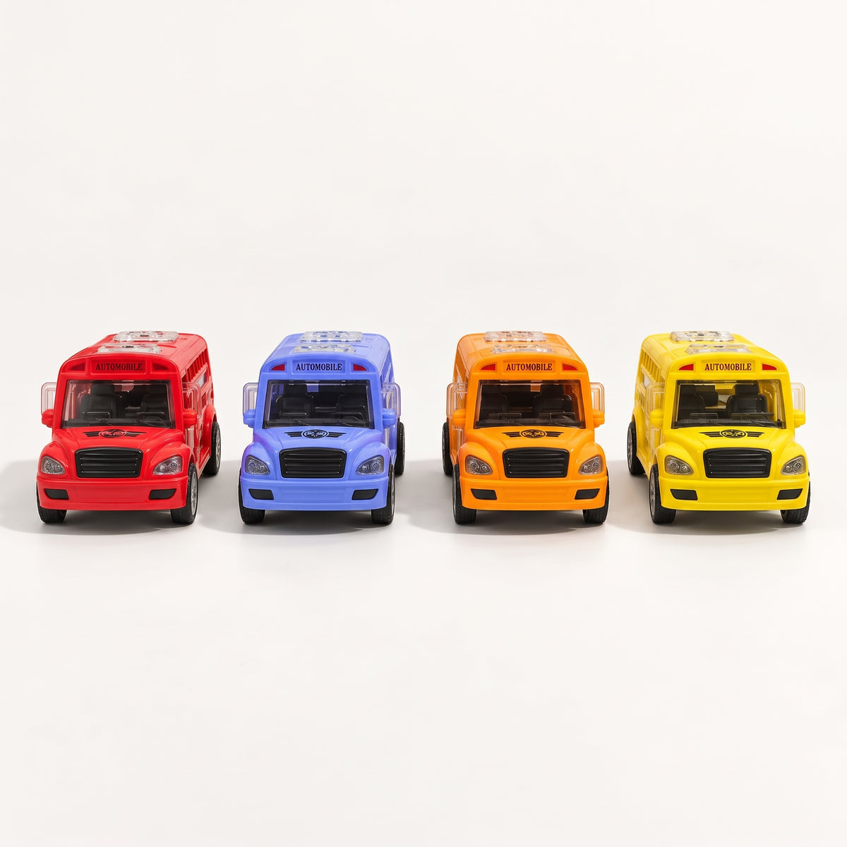 Single Automobile Toy Bus – Friction Push Bus (Assorted Colors)