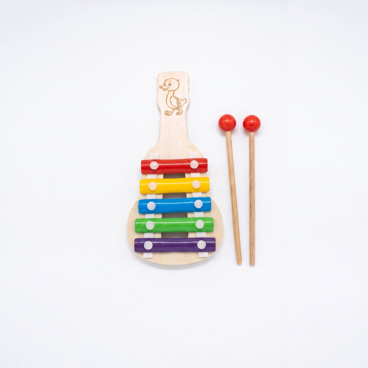 Wooden Duck Xylophone with Medium Size – Kids Musical Instrument with Mallets