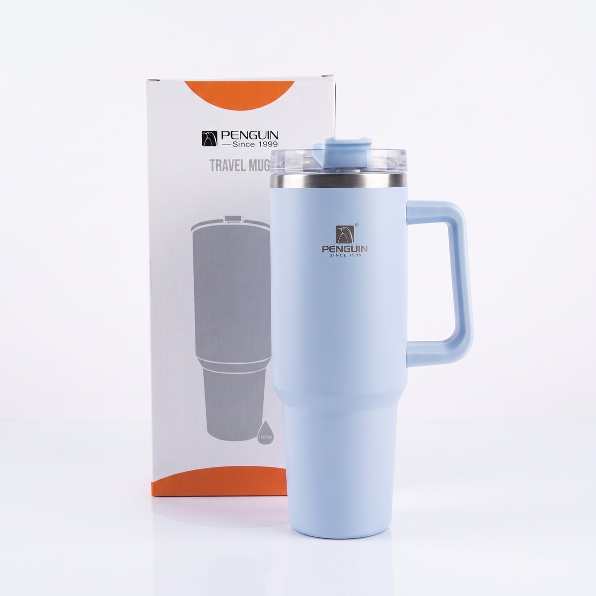 PENGUIN Vacuum Flask Tumbler with Handle & Straw