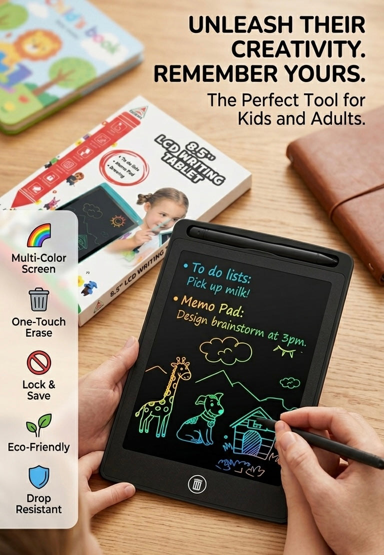 8.5-Inch Reusable Rainbow Doodle Tablet with No Mess
