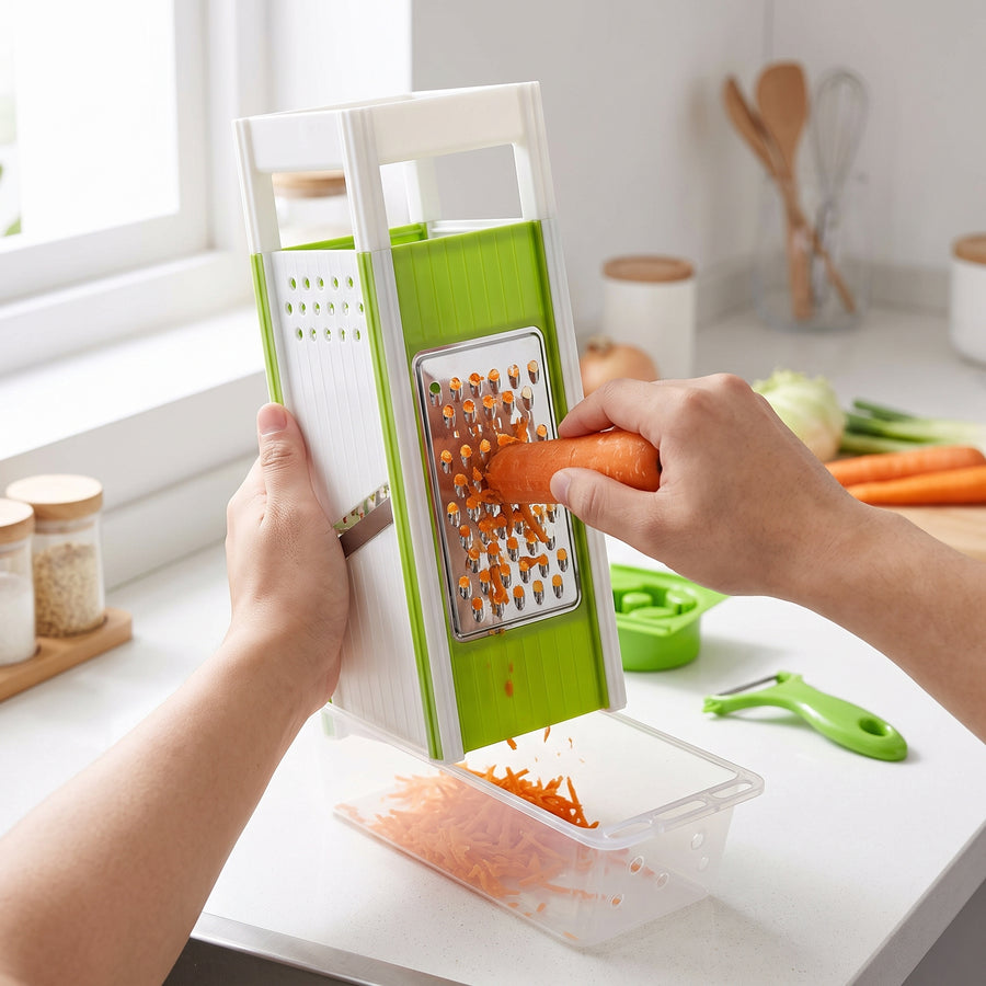 Multifunctional 5-in-1 Grater – Shred, Slice & Peel Set