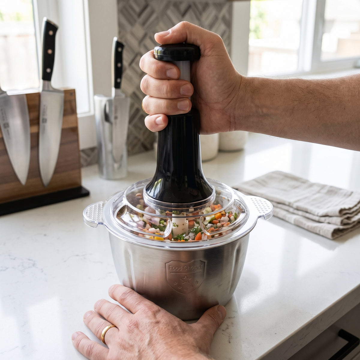 Multi-Function Hand-Pushing Food Chopper – 2L
