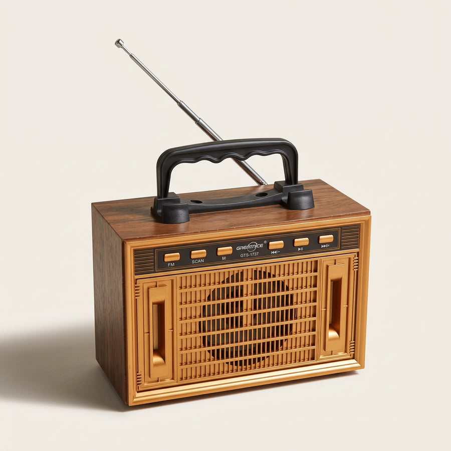 Retro Wooden Speaker – FM, USB, TF Card