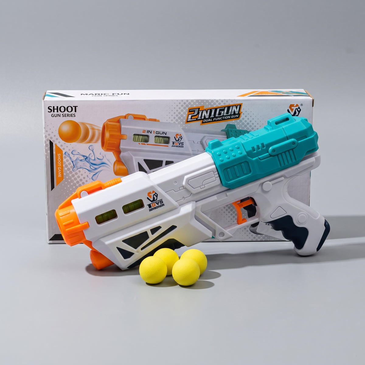 2-in-1 Foam Ball Blaster &amp; Water Gun – Dual Function Toy Gun
