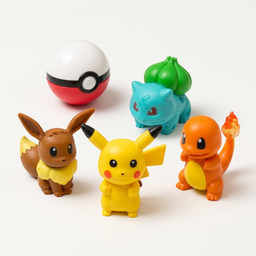 Pokémon Detective Pikachu Figure Set – 4 Mini Figures with Poké Ball