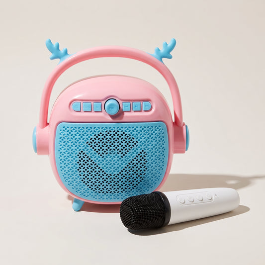 Cute Reindeer Karaoke Speaker with Wireless Mic – Heavy Bass
