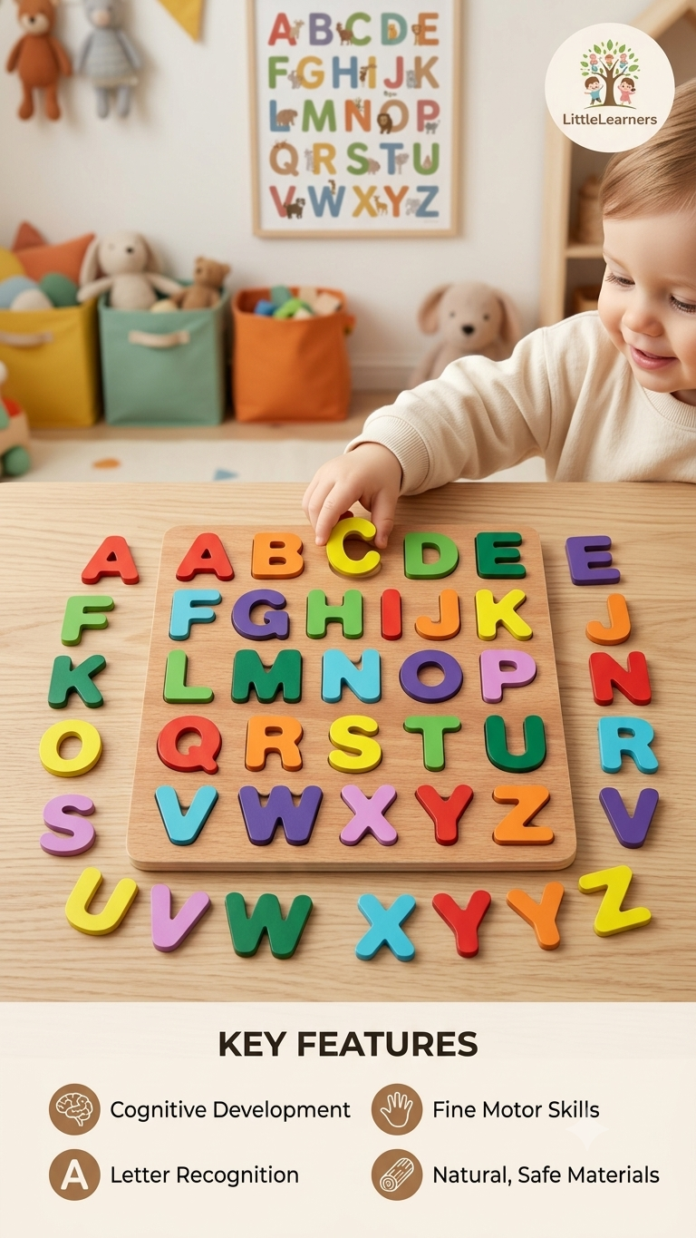 Premium Wooden Alphabet Puzzle Board