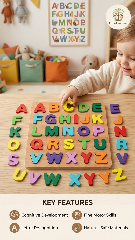 Premium Wooden Alphabet Puzzle Board