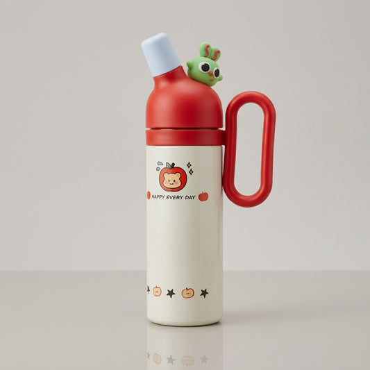 Happy Every Day Cute Vacuum Insulated Bottle – 800ml Red & Cream