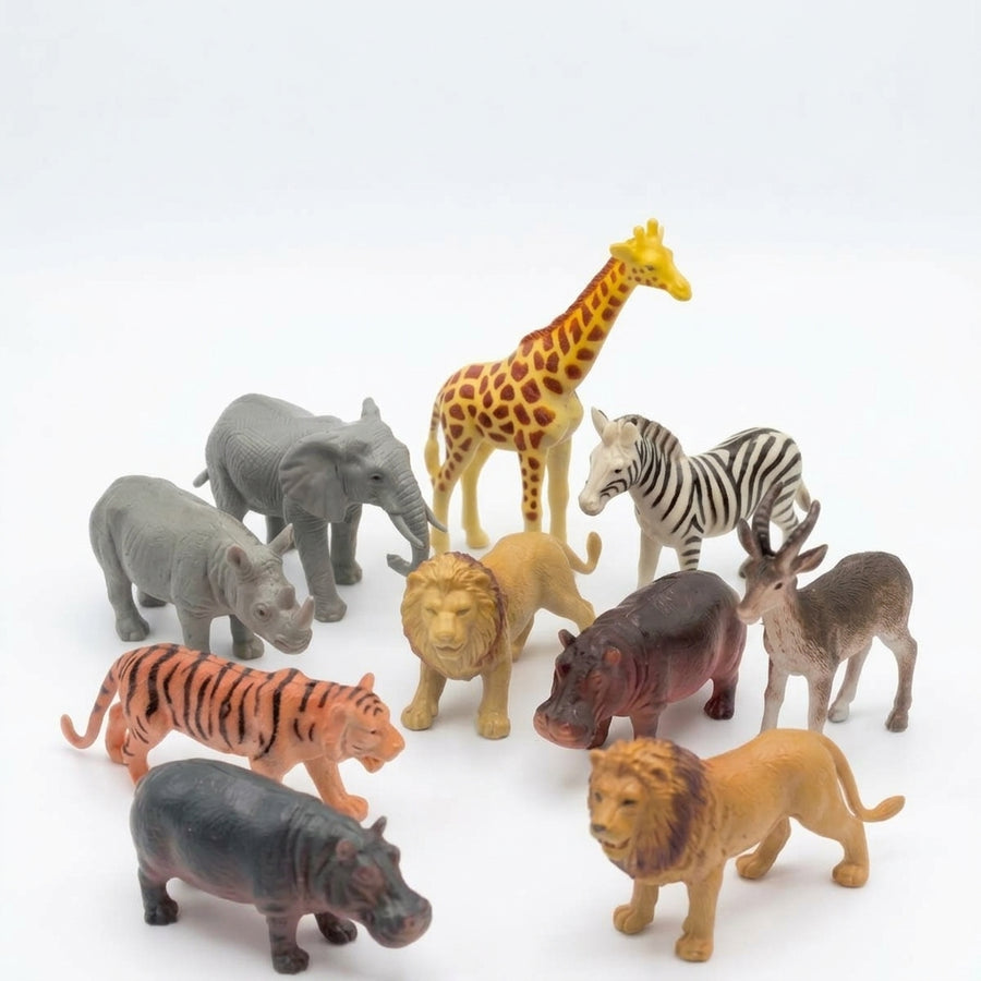 Wild Animal Toy Figures Set – Realistic Jungle &amp; Safari Animals