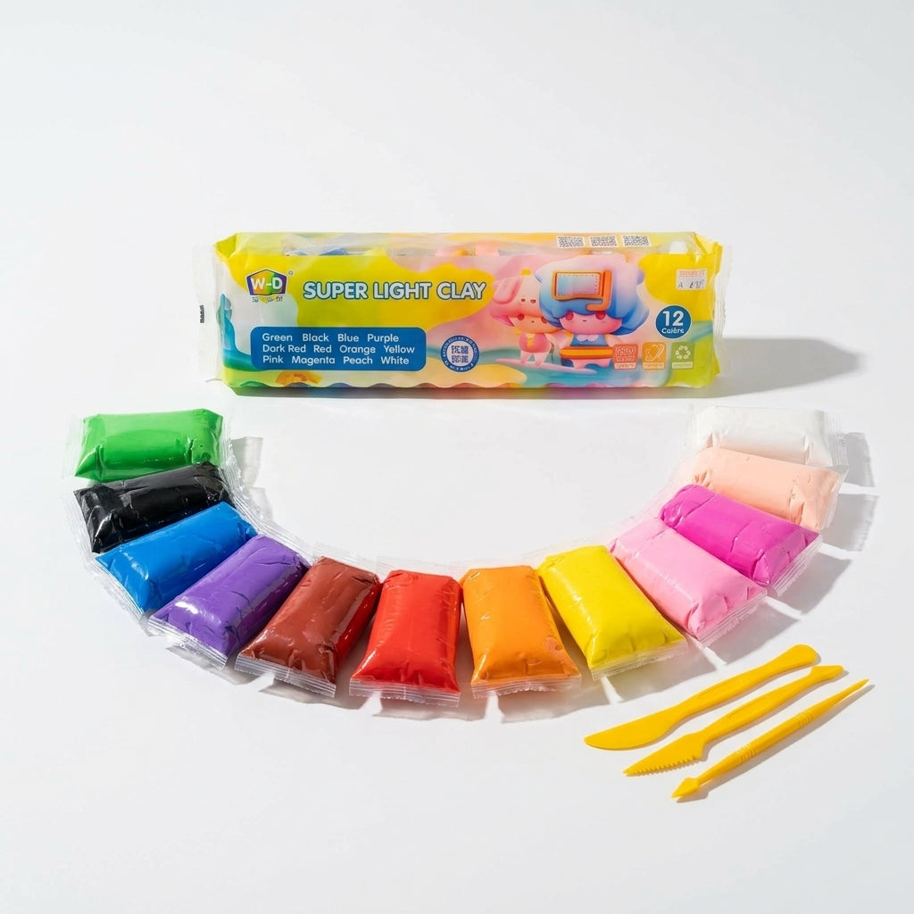 Super Light Clay – 12 Color Modeling Clay Set for Kids