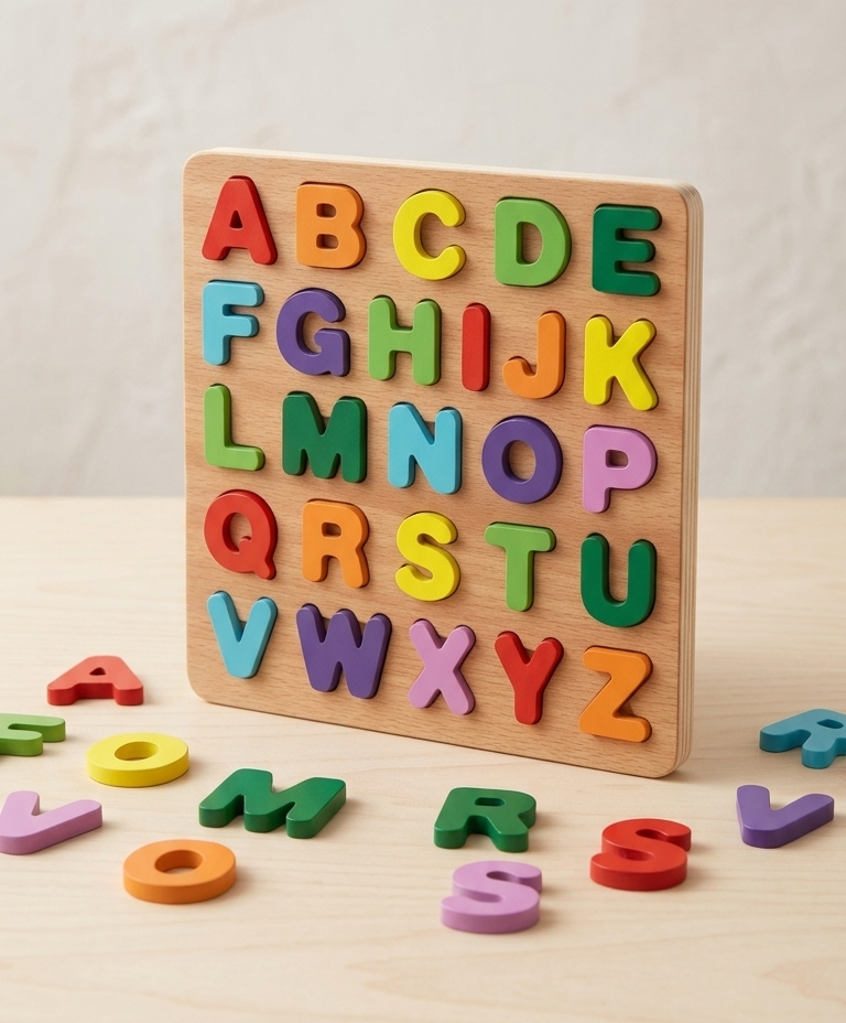 Premium Wooden Alphabet Puzzle Board