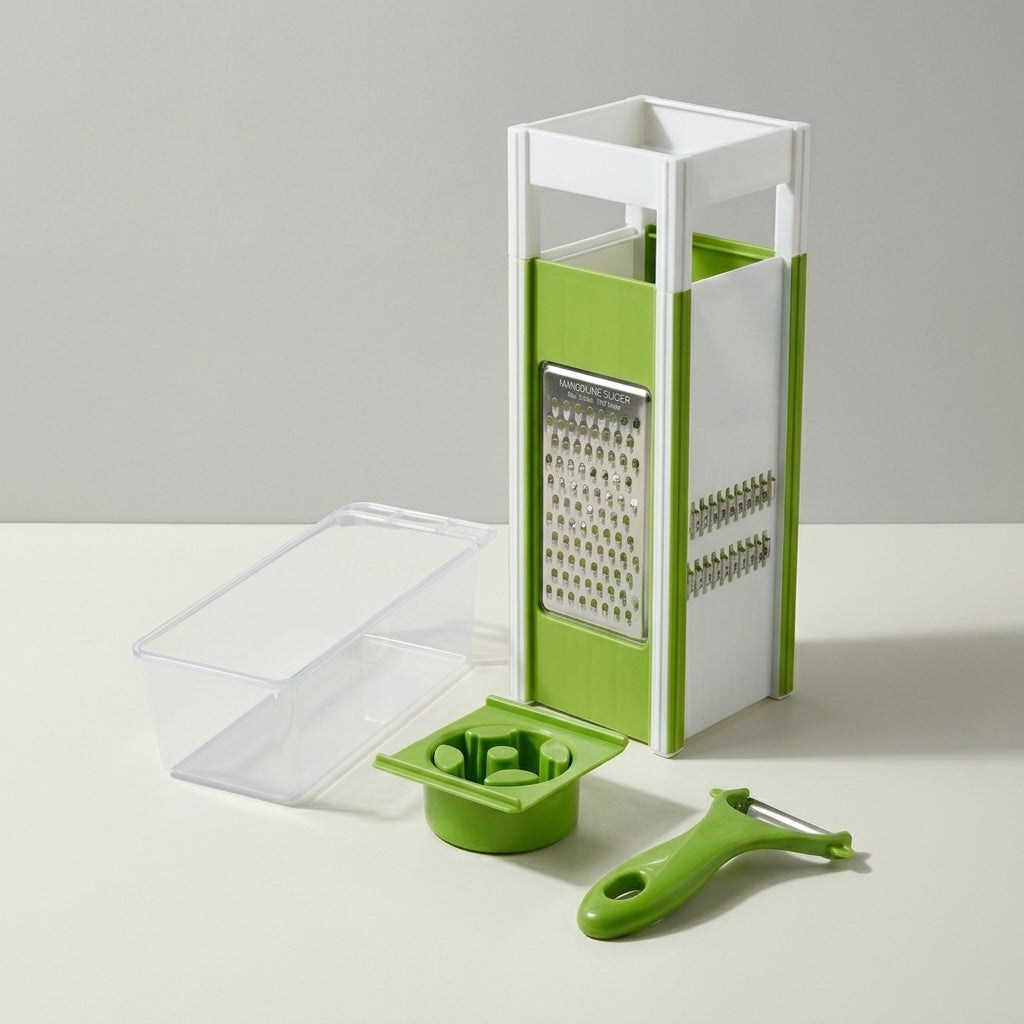 Multifunctional 5-in-1 Grater – Shred, Slice & Peel Set