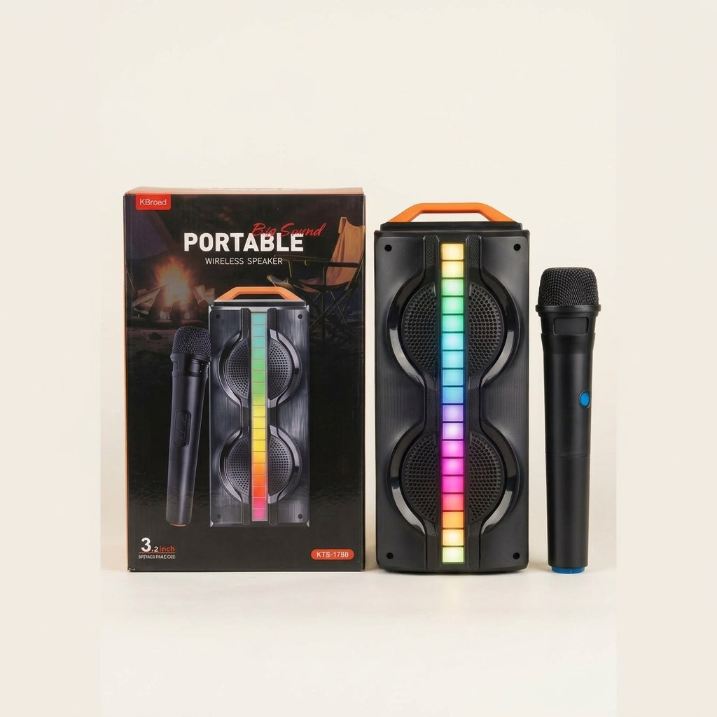 Portable Party Speaker with Wireless Mic