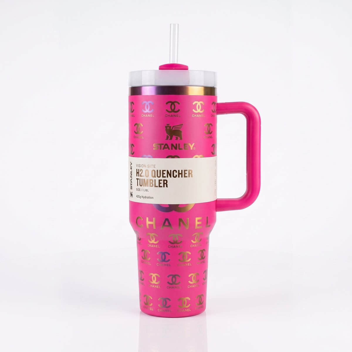 STANLEY FlowState Quencher H2.0 Tumbler – 40oz Chanel Pink Edition