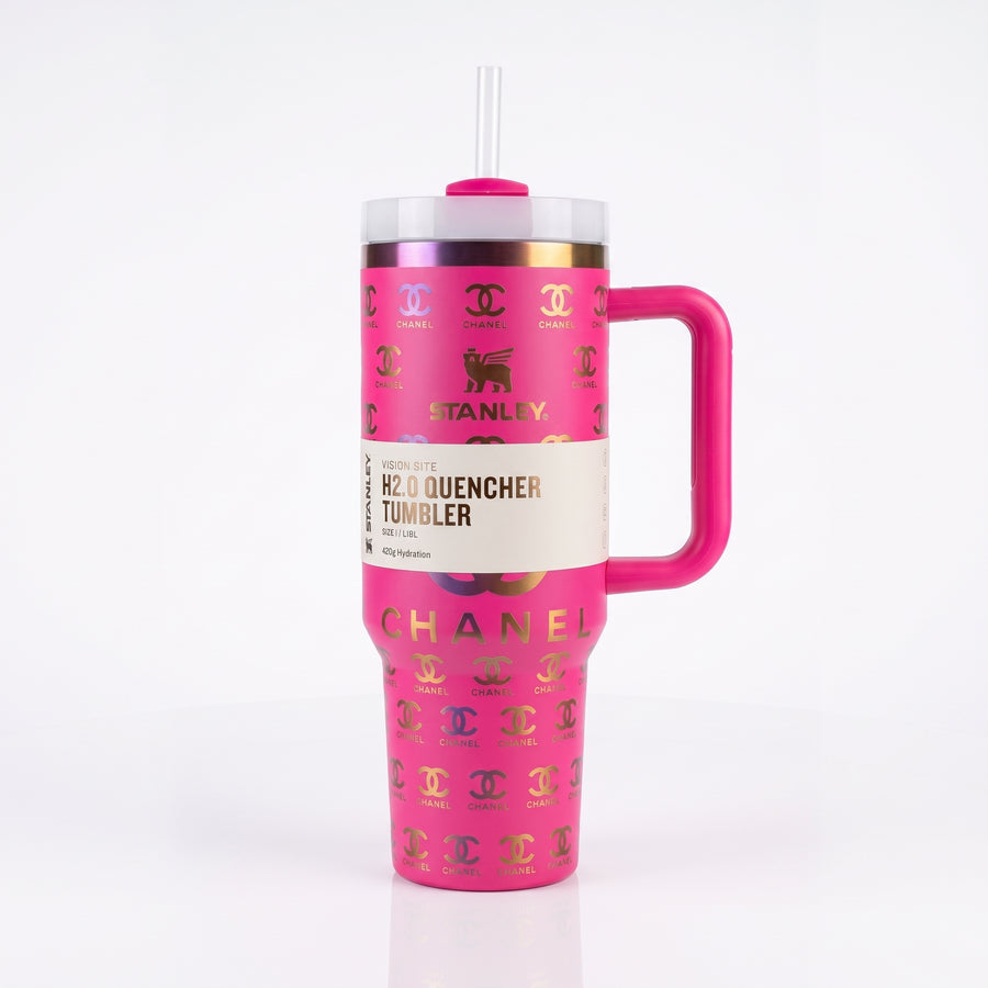 STANLEY FlowState Quencher H2.0 Tumbler – 40oz Chanel Pink Edition