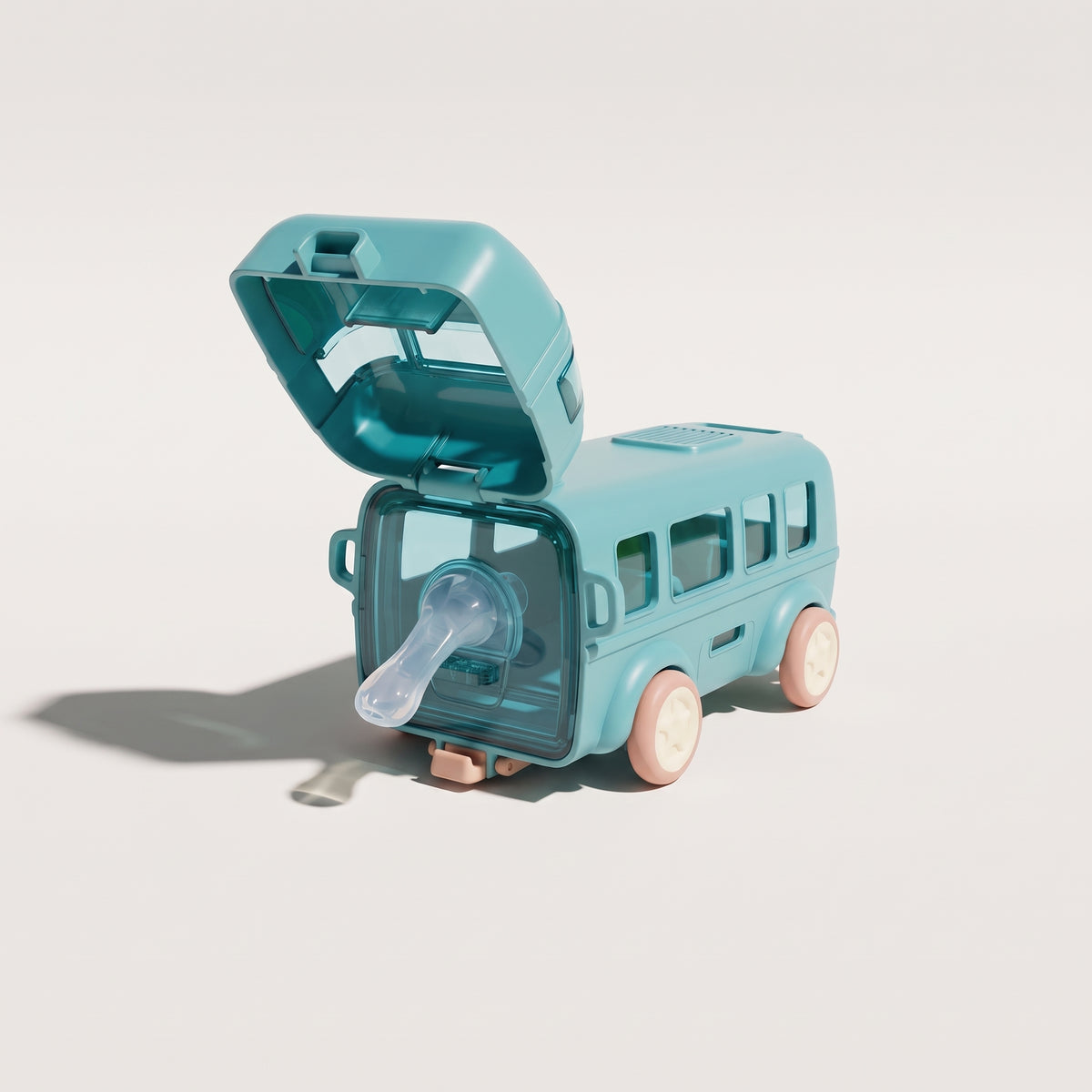 Cute Kids Bus Shape Water Bottle with Adjustable Strap