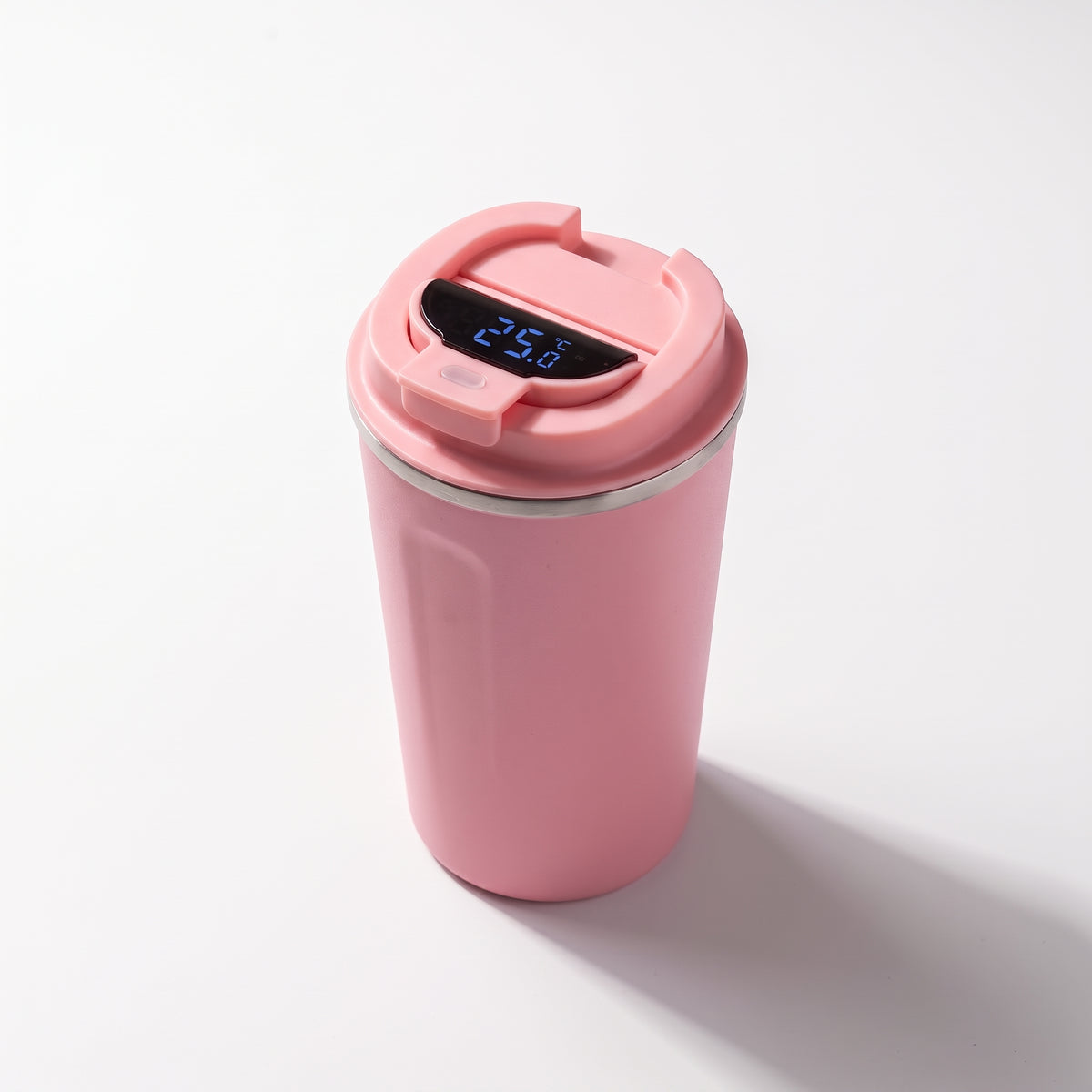 Smart LED Temperature Stainless Steel Coffee Tumbler – Pink Edition