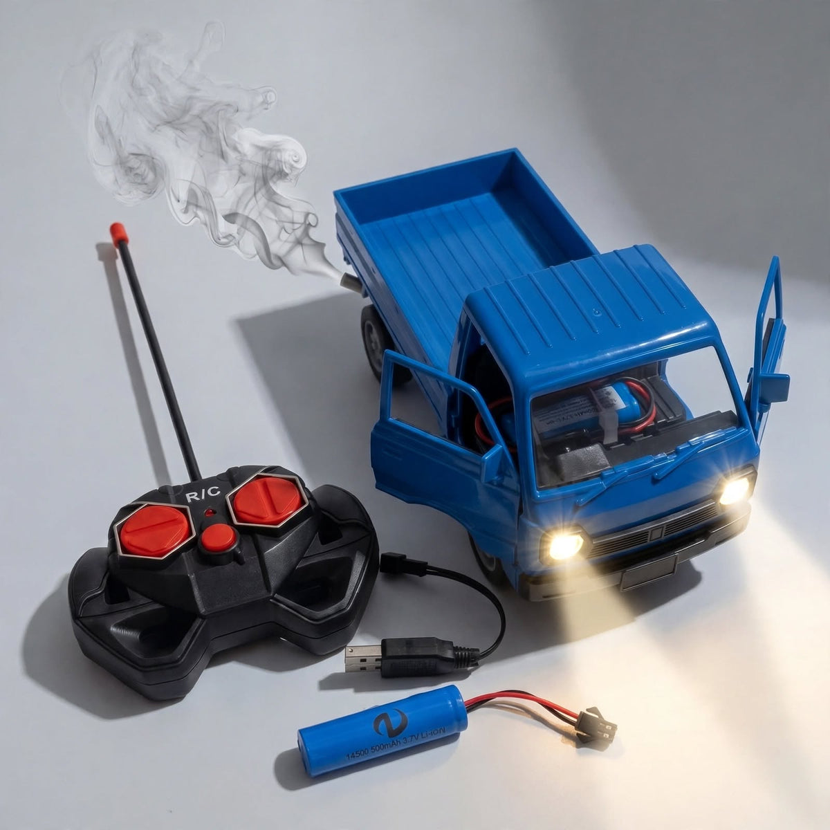 R/C Mini Pickup Truck – Remote Control, LED Headlights, Opening Doors