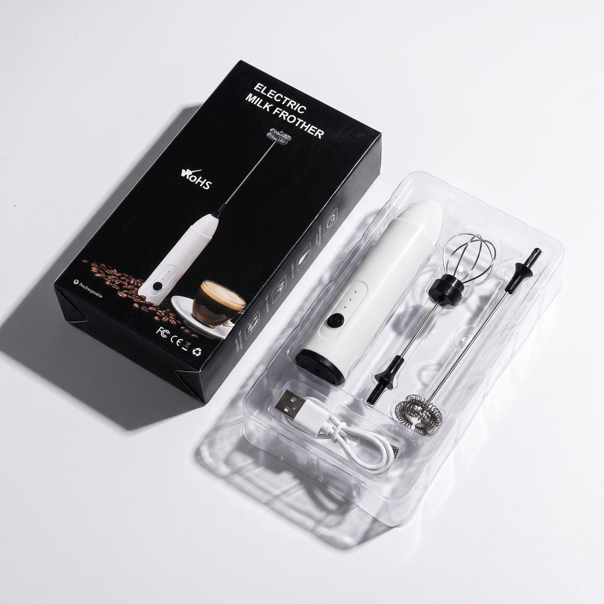 2-In-1 Rechargeable Electric Milk Frother & Drink Mixer