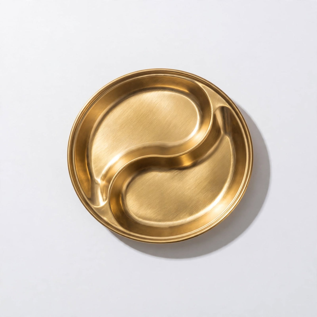 Gold Stainless Steel Divided Serving Plate