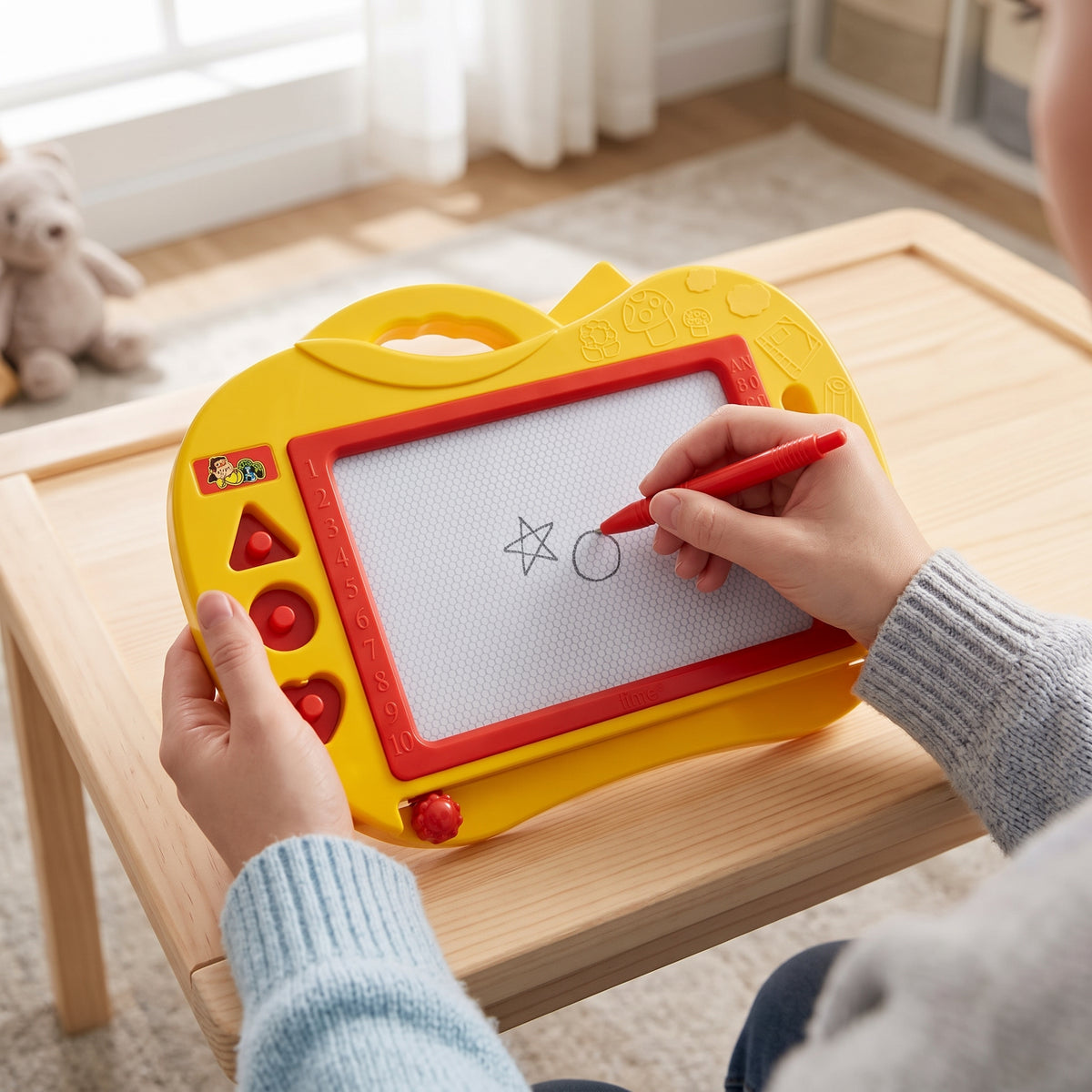 Doodle Drawing Board – Kids Erasable Sketch Pad with Numbers & Letters