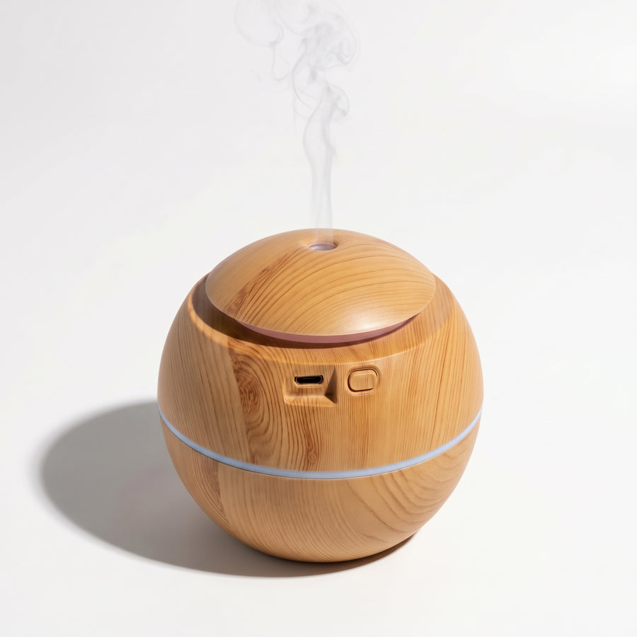 Small Mushroom Wood Grain Air Humidifier & Aroma Diffuser