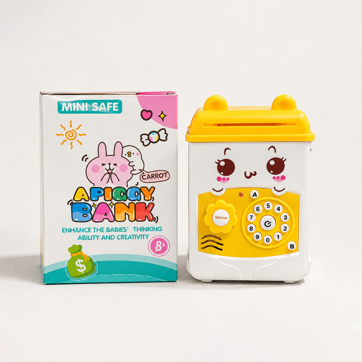 Cute Face Mini Safe – Password Piggy Bank for Kids
