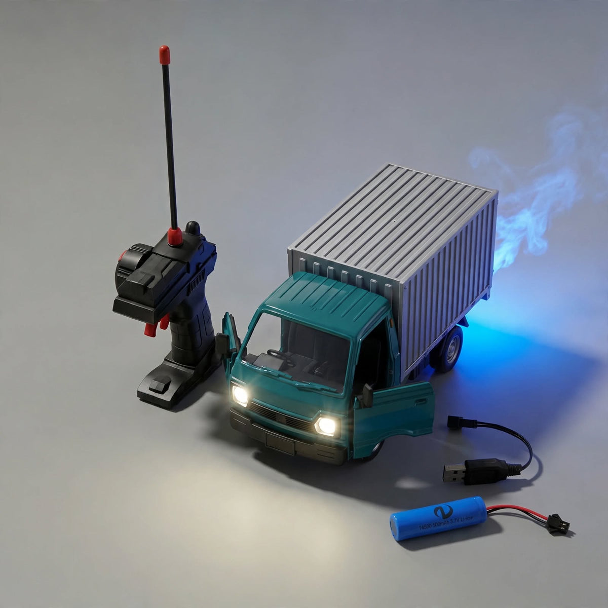 RC Container Truck – Remote Control Delivery Truck with LED Headlights