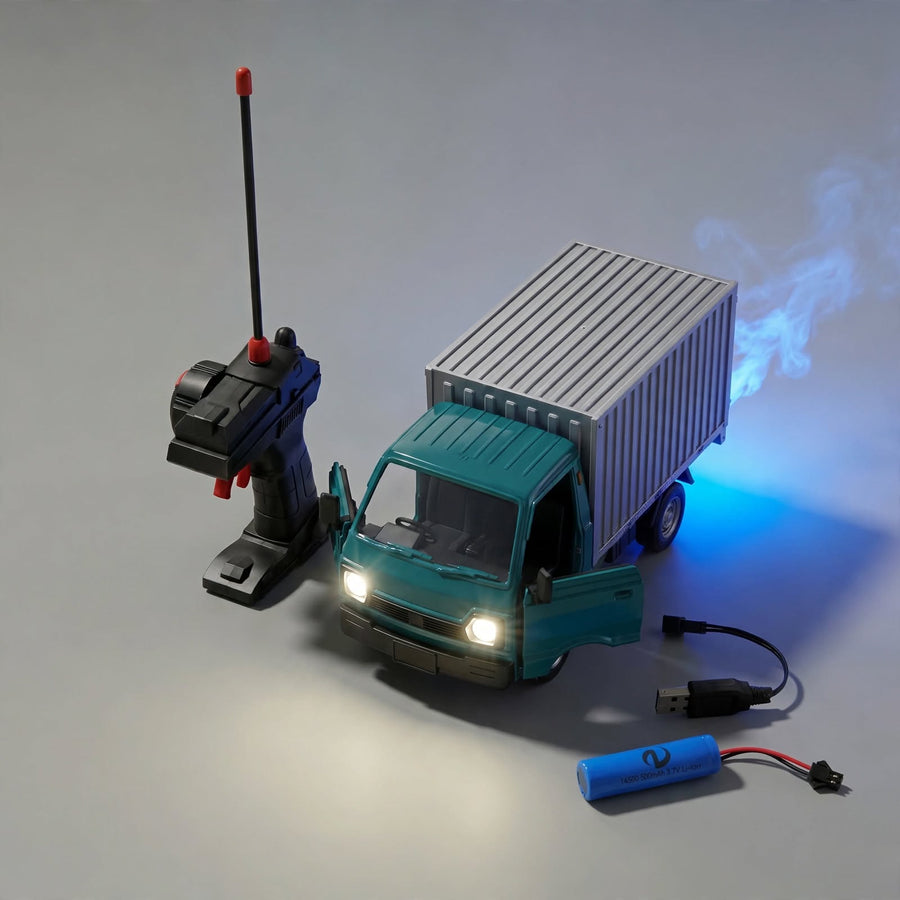 RC Container Truck – Remote Control Delivery Truck with LED Headlights