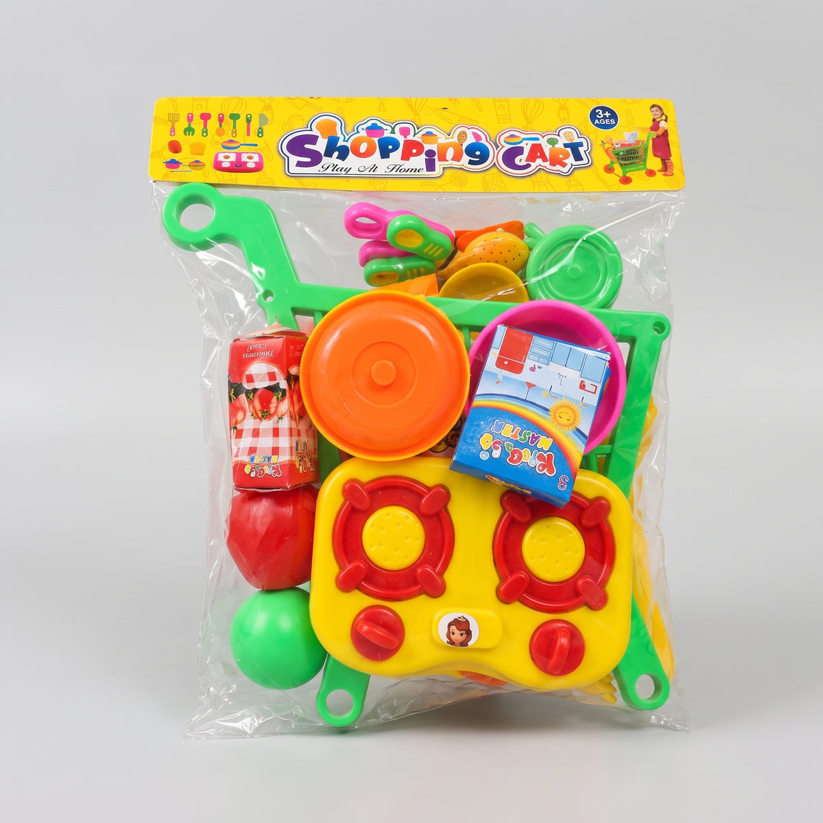 Shopping Cart Play Set – Kids Kitchen &amp; Grocery Toy (Play At Home) ( Small Size )