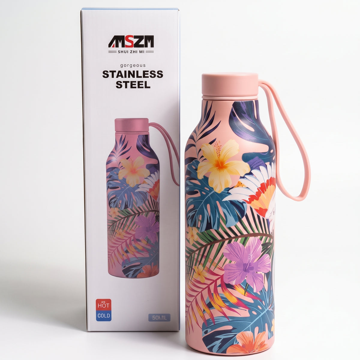 Stainless Steel Marble Water Bottle