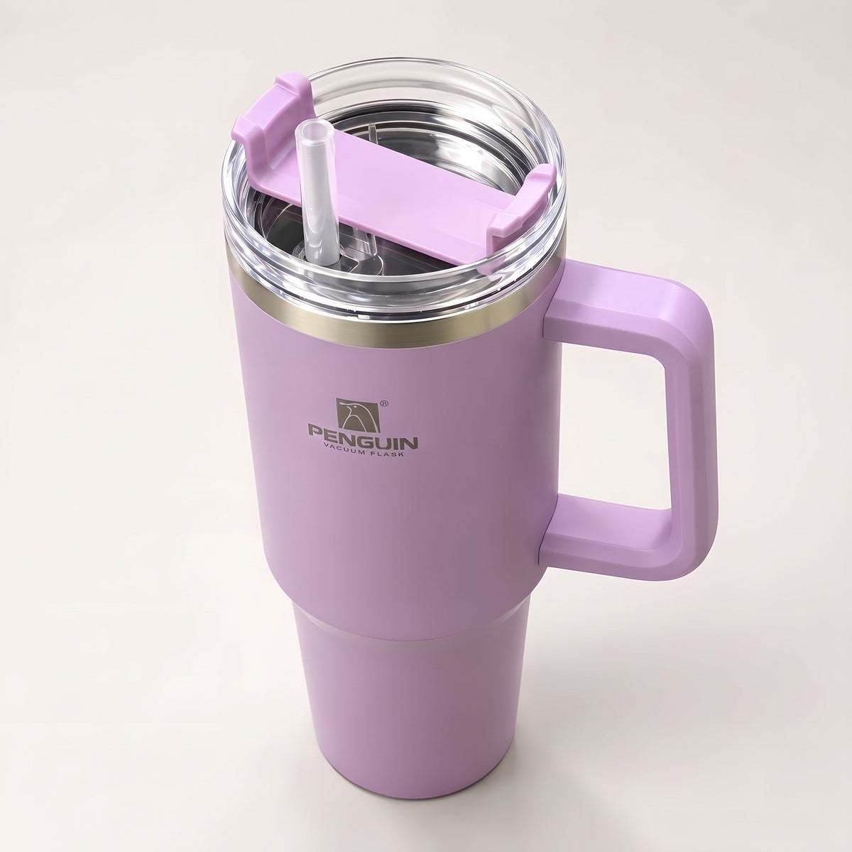 PENGUIN Vacuum Flask Tumbler with Handle & Straw
