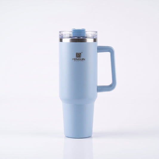 PENGUIN Vacuum Flask Tumbler with Handle & Straw