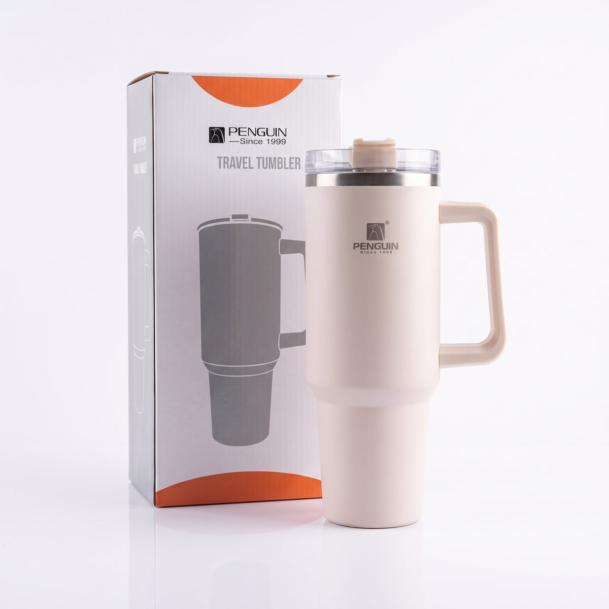 PENGUIN Vacuum Flask Tumbler with Handle & Straw