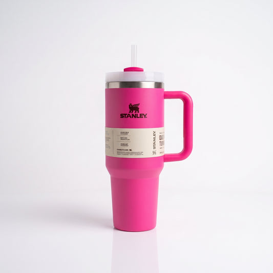 Insulated Tumbler with Handle & Plastic Straw