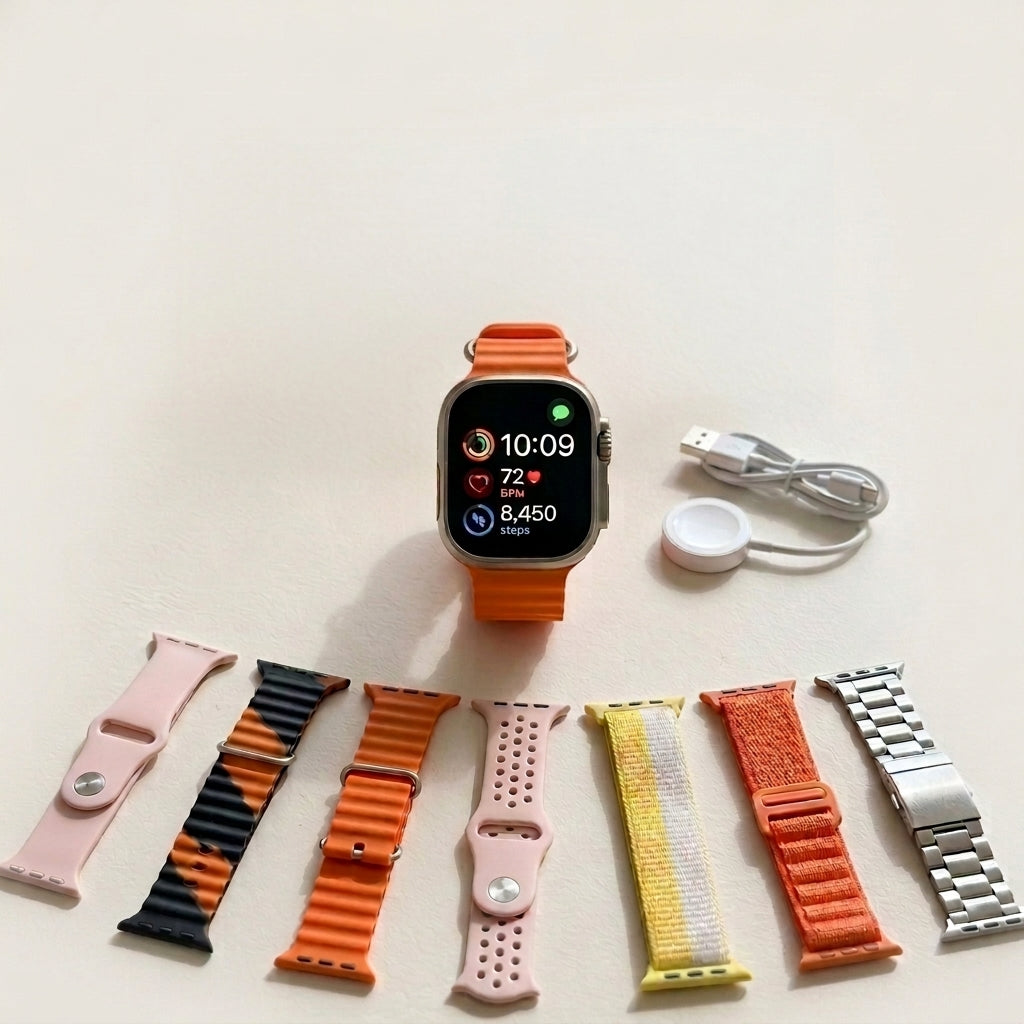 Ultra Smartwatch – 2.01" Infinite Display with 7-in-1 Strap Set
